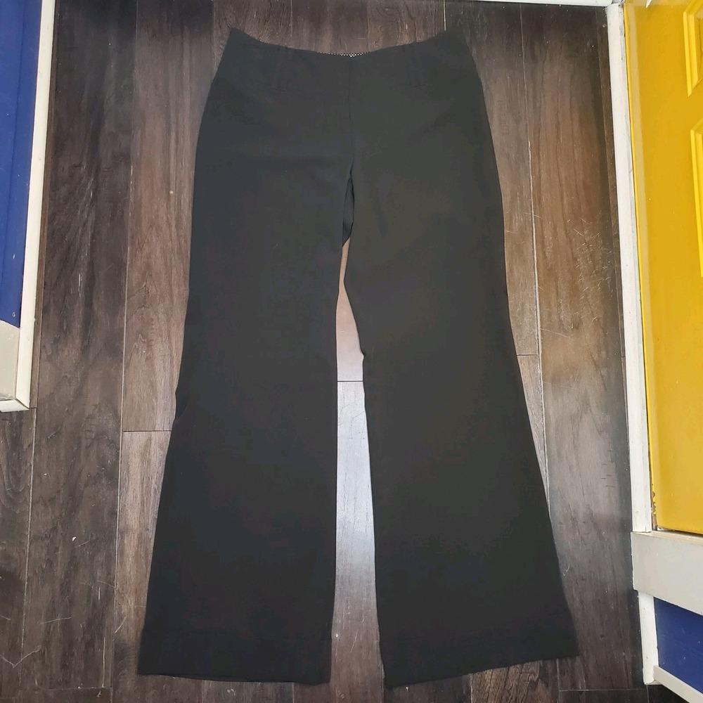 White House Black Market Women's Black Boot Leg Dress Pants - 10 Short